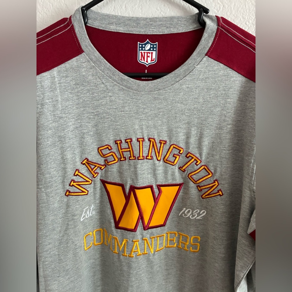 NFL WASHINGTON COMMANDERS EMBROIDERED RAGLAN SHIRT LONG SLEEVE SIZE L - Picture 2 of 6